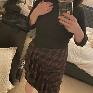 Kenneth Cole turtleneck plaid dress